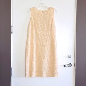 Sleeveless Floral Corded Tonal Embroidered Sheath Dress - NWT